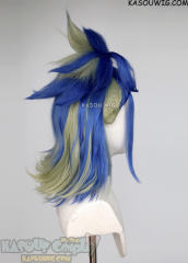 Arceus Adaman blue green ponytail wig