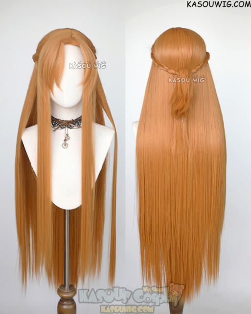 Sword Art Online SAO Asuna Yuuki orange 100cm long straight cosplay wig
