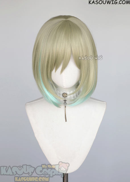 Arceus Irida greenish blonde bob wig with highlights