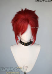 S-5  SP28 31cm/12.2" short crimson red spiky layered cosplay wig