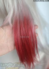 Genshin Impact Arataki Itto 100cm silver layered long with with dyed red streaks