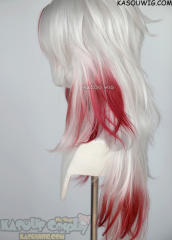 Genshin Impact Arataki Itto 100cm silver layered long with with dyed red streaks