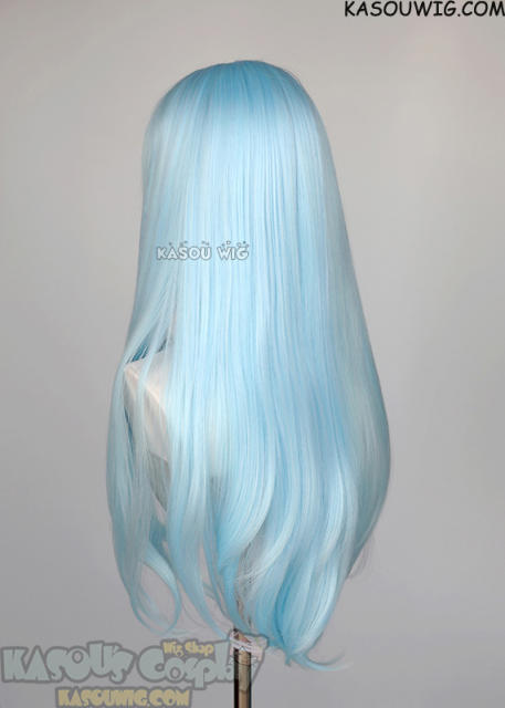 L-2 / KA046 light blue 75cm long straight wig . Hiperlon fiber