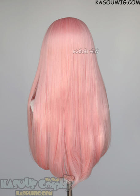 L-2 / SP12 pastel pink 75cm long straight wig . Tangle Resistant fiber