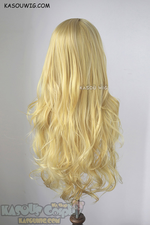 L 3 KA010 light yellow blonde long layers loose waves cosplay