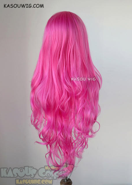 L-3 / KA035 deep pink long layers loose waves cosplay wig