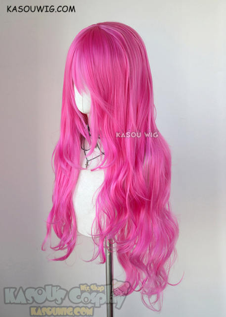 L-3 / KA035 deep pink long layers loose waves cosplay wig