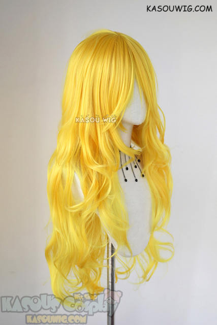 L-3 / SP35 bright yellow long layers loose waves cosplay wig