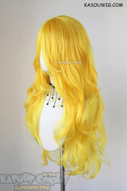 L-3 / SP35 bright yellow long layers loose waves cosplay wig