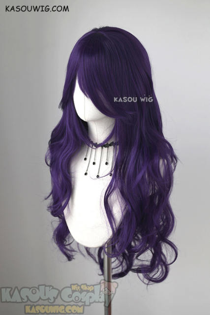 L-3 / SP37 Indigo Purple long layers loose waves cosplay wig