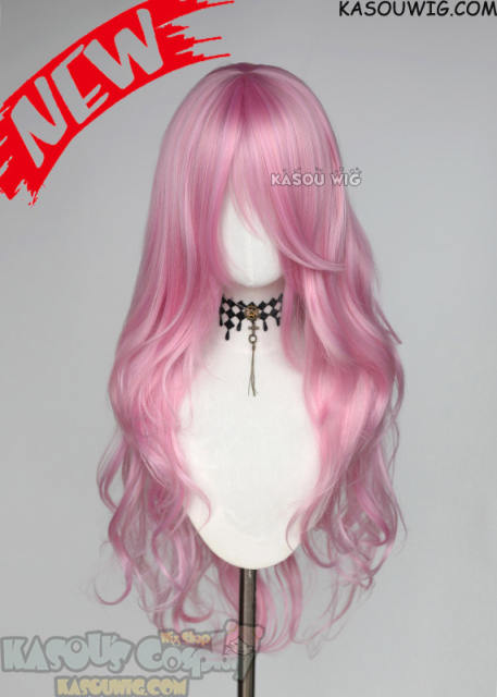L-3 / KA034 baby pink long layers loose waves cosplay wig
