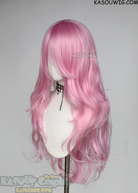 L-3 / KA034 baby pink long layers loose waves cosplay wig