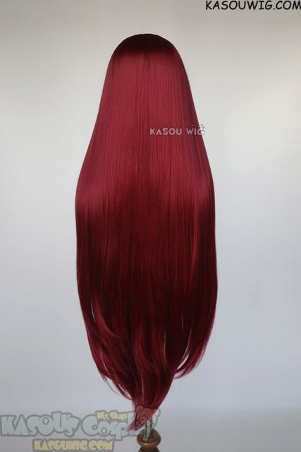 L-4 KA043 100cm/39.5" long carmine red straight versatile wig Fire Emblem Cordeli/Steins Gate Kurisu Makise/Fairy Tail Erza Scarlet