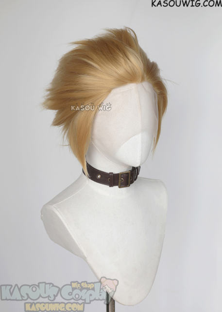 Lace Front>> Golden Blonde all back spiky synthetic cosplay wig LFS-1/KA012