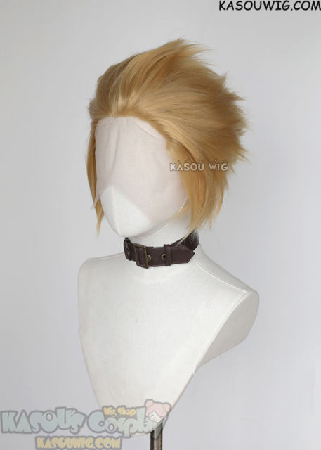Lace Front>> Golden Blonde all back spiky synthetic cosplay wig LFS-1/KA012