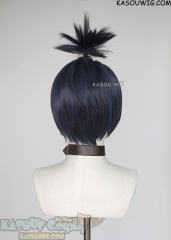 Chainsaw Man Aki Hayakawa deep blue bob wig with pre-tied ponytail