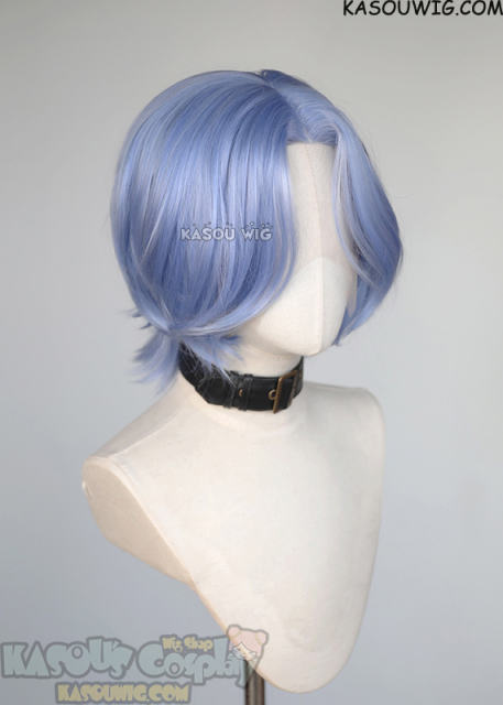 Lace Front>> SK8 the Infinity Langa middle parting blue bob wig