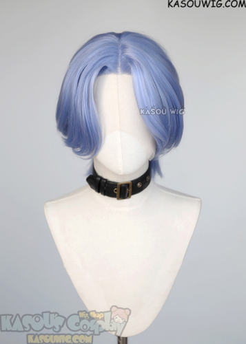 Lace Front>> SK8 the Infinity Langa middle parting blue bob wig