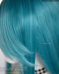 L-4 KA059 100cm/39.5" long straight versatile teal blue green wig