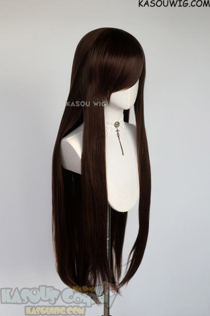 L-4 KA028 100cm/39.5" long straight versatile bistre brown wig