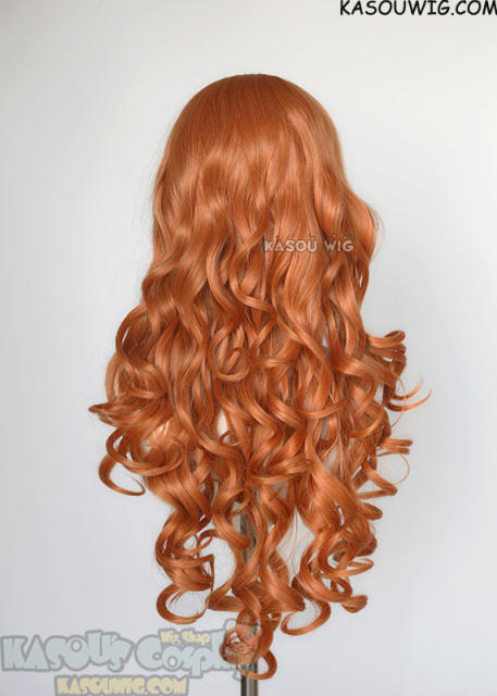 L-1 / SP15 orange 75cm long curly wig . Tangle Resistant fiber