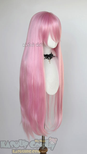 L-4 KA034 100cm/39.5" long straight versatile baby pink wig