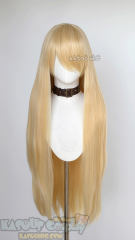 L-4 KA008 100cm/39.5" long straight versatile yellow blonde wig