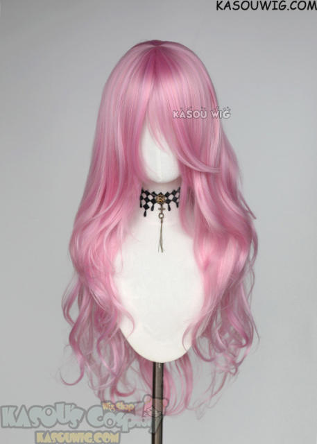 L-3 / KA034 baby pink long layers loose waves cosplay wig