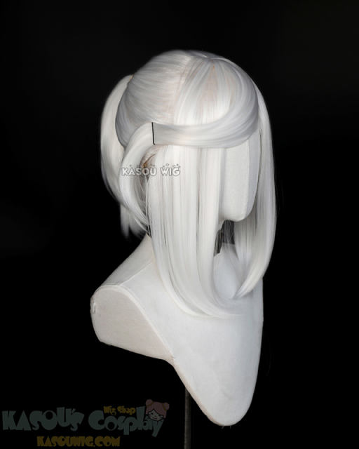 S-3 / KA001 snow white ponytail base wig with long bangs