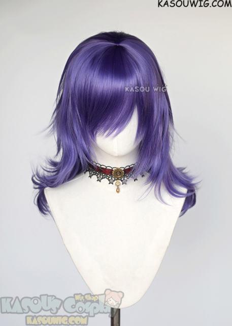 M-3 KA057 cool purple 52cm long layered choppy wig