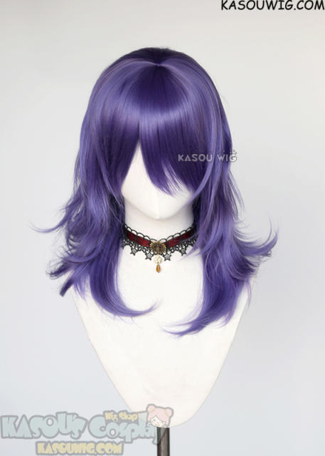 M-3 KA057 cool purple 52cm long layered choppy wig