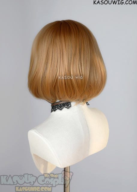 S-6 / KA018 dark ginger orange short bob wig with long bangs