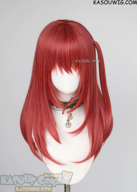 Bocchi the Rock! Ikuyo Kita 55cm long layered red bob wig with a small side ponytail