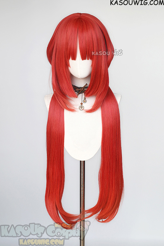 Red pigtail cosplay deals wig