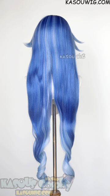 Genshin Impact Layla blue ombre curly wig
