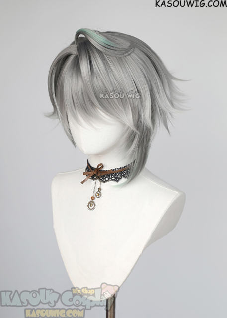 Genshin Impact Alhaitham short layered gray ombre wig