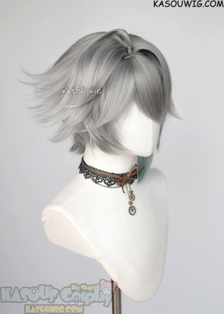 Genshin Impact Alhaitham short layered gray ombre wig