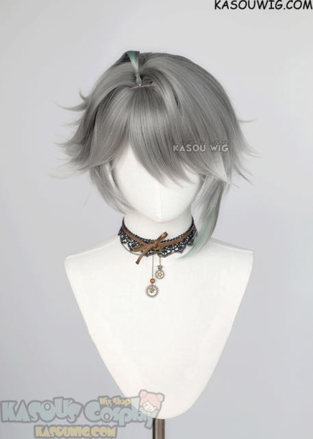 Genshin Impact Alhaitham short layered gray ombre wig