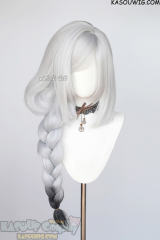 Genshin Impact Shenhe 95cm long braided wig dyed gray