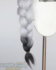 Genshin Impact Shenhe 95cm long braided wig dyed gray
