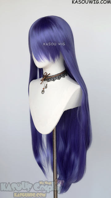 L-4 KA057 100cm/39.5" long straight versatile cool purple wig