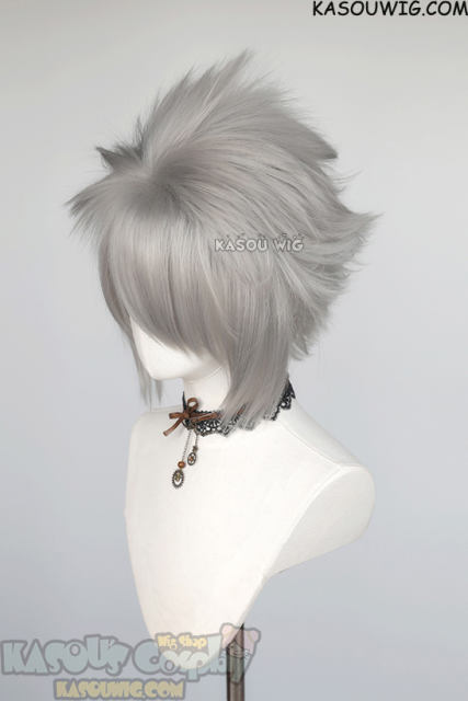 S-5 KA003 31cm/12.2" short  light gray spiky layered cosplay wig