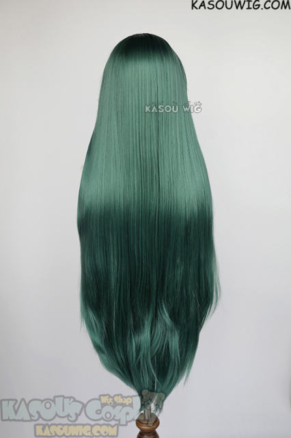 L-4 KA065 100cm/39.5" long straight versatile dark olive green wig