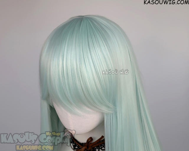 L-4 SP16 100cm/39.5" long straight versatile pastel mint green wig