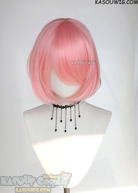 S-6 KA033 light pink short bob wig with long bangs