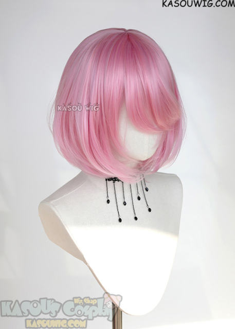 S-6 KA034 baby pink short bob wig with long bangs