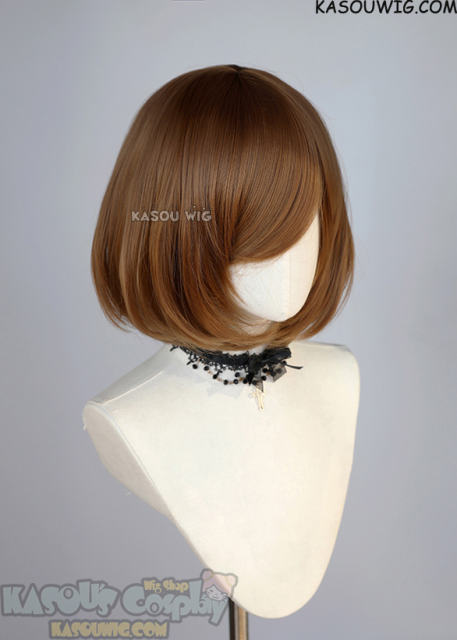 S-6 KA024 light brown short bob wig with long bangs