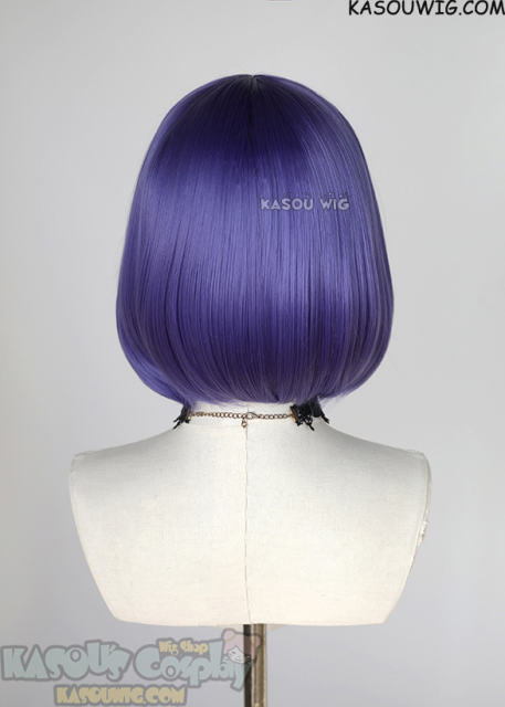 S-6 KA057 cool purple short bob wig with long bangs