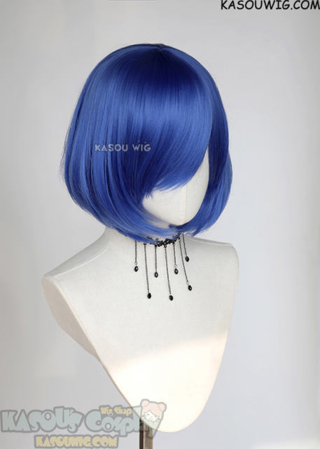 S-6 KA050 royal blue short bob wig with long bangs