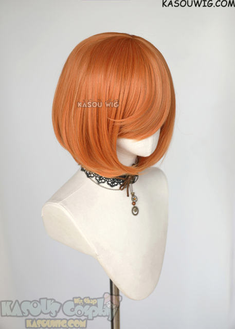 S-6 SP15 pumpkin orange short bob wig with long bangs